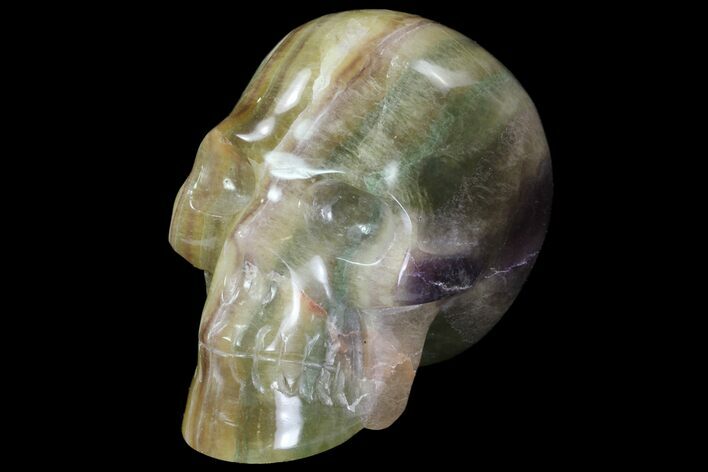Carved, Rainbow Fluorite Skull - Argentina #78637